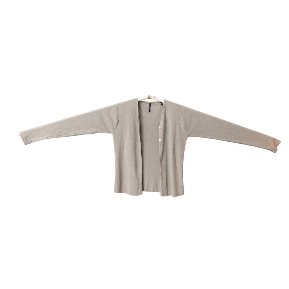 Isda & Co Women's S Silk Stretch Blend Cardigan V-Neck Sage Green Pastel